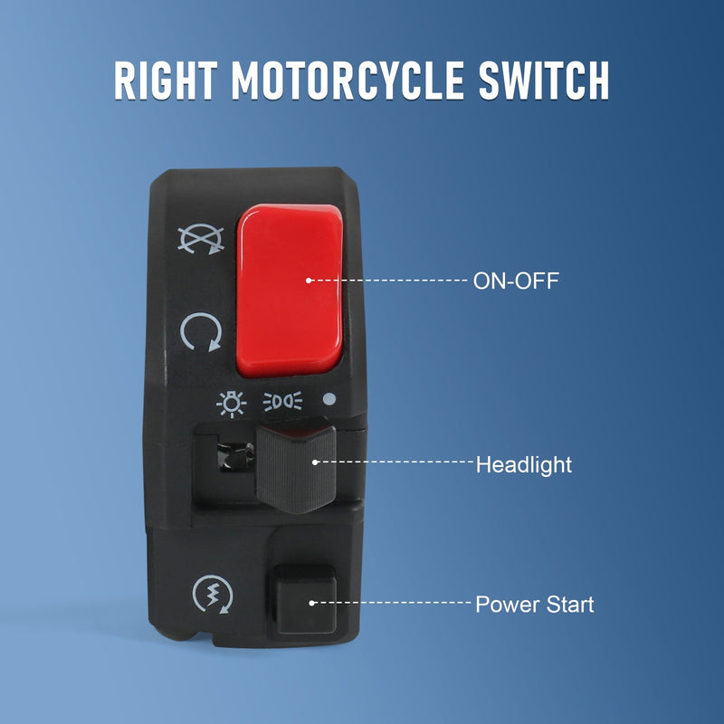 7/8" Handlebar Horn Turn Signal Fog Light Controller Switch for Motorcycle