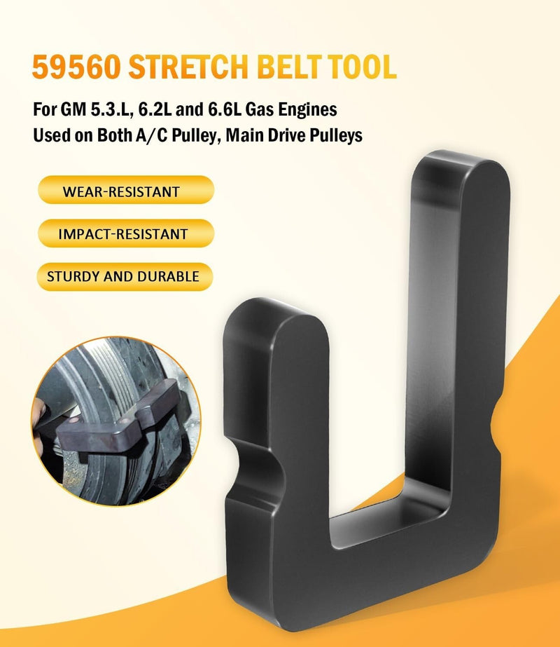 59560 2-Sided Stretch Belt Install Tool for GM 5.3L 6.2L 6.6L Gas Engines