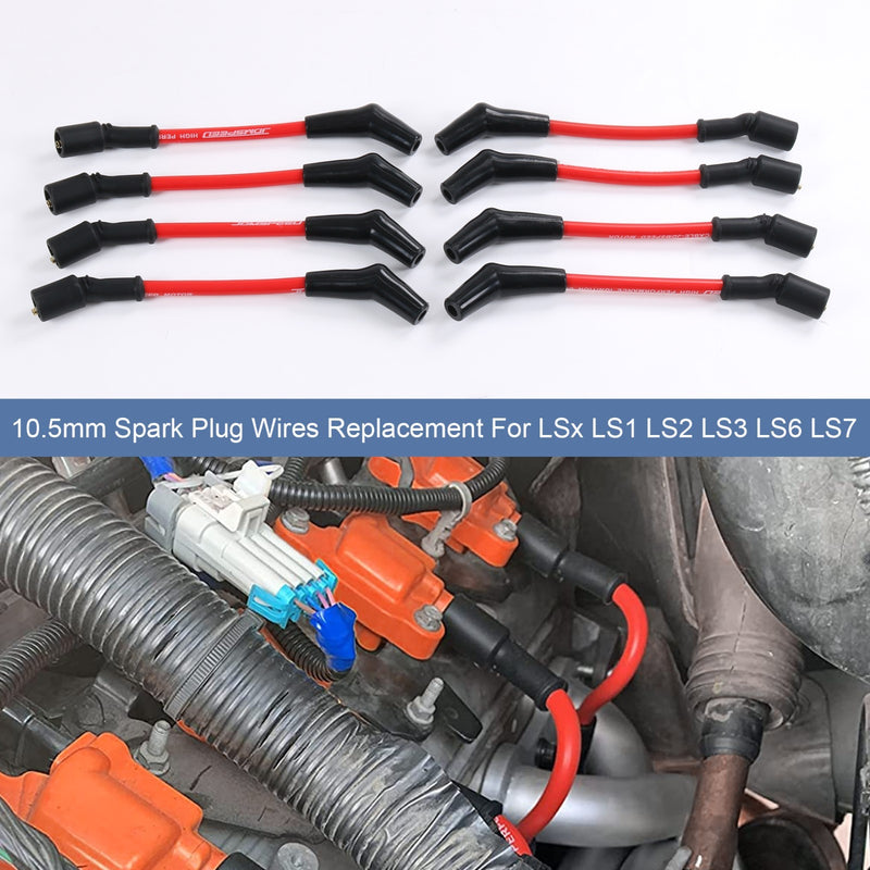 JDMSPEED 10.5mm High Heat Spark Plug Ignition Wires Set LSx LS1 LS2 LS3 LS6 LS7