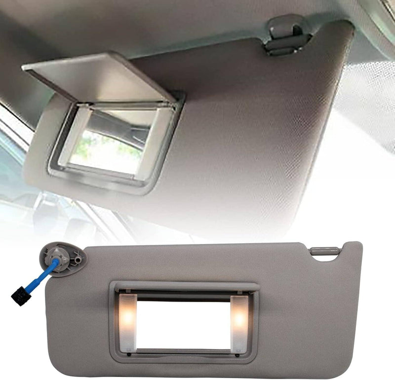83280-TA5-A51ZA Pair Gray Sun Visor w/ Light Mirror for Honda Accord 2008-2017