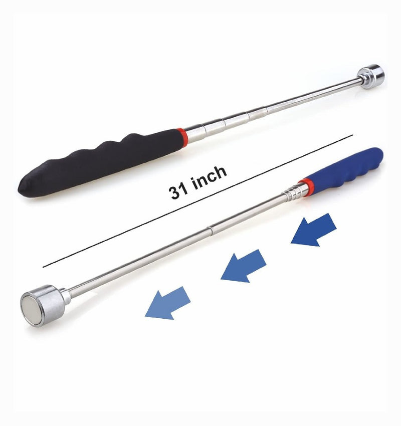 2x 30in Magnetic Telescoping Pickup Rod Tool 20lb Magnet Grabber Extension Stick