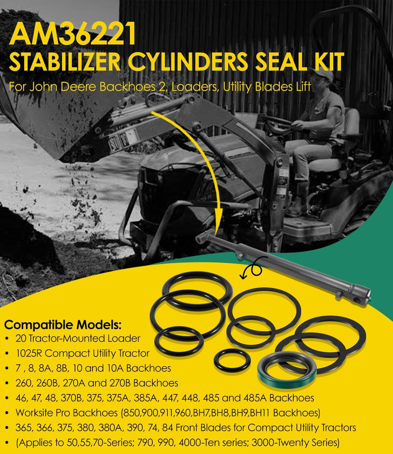 AM36221 Stabilizer Cylinder Seal Kit for John Deere Utility Blade Lift 365 375