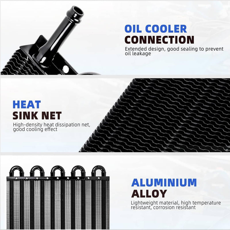 10 Rows Universal Aluminum Remote Transmission Oil Cooler Radiator Converter Kit