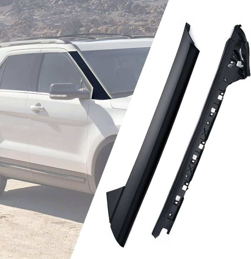 Windshield A-Pillar Molding Inner Outer Trim for Ford Explorer 2011-2019 Right
