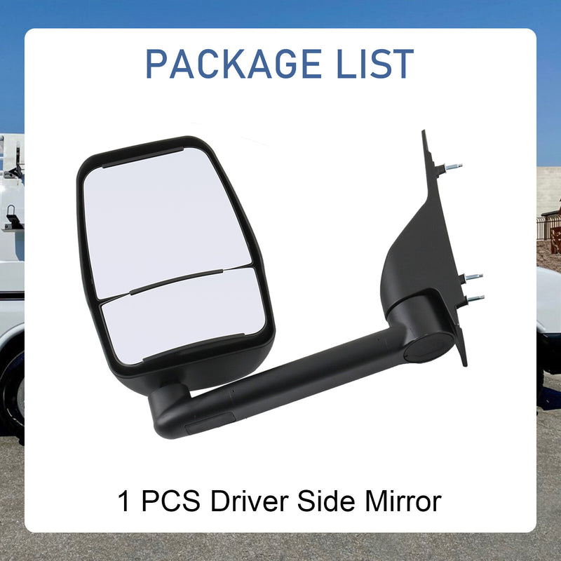 LH RH Pair Manual Tow Mirrors for Chevy Express Savana Van Smooth