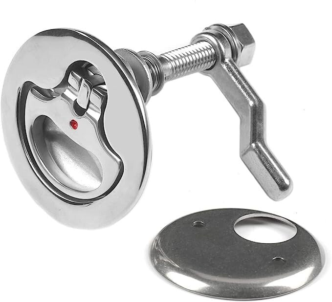 Boat Cam Latch 316 Stainless Steel Marine Hatch Pull with Back Plate Screws