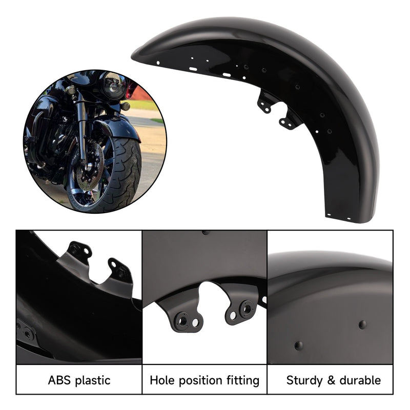 Vivid Black Front Fender for Harley Touring Street Glide Road Glide 2014-2024