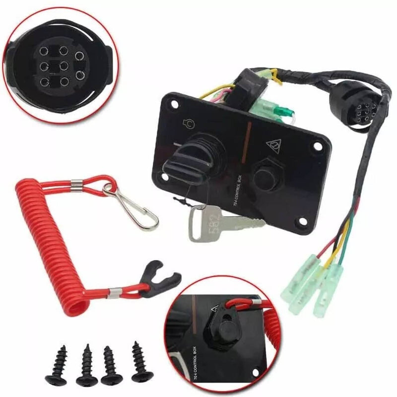 DURAFORCE 704-82570-12-00 Ignition Key Switch Panel for Yamaha Outboard 704-82570-08-00