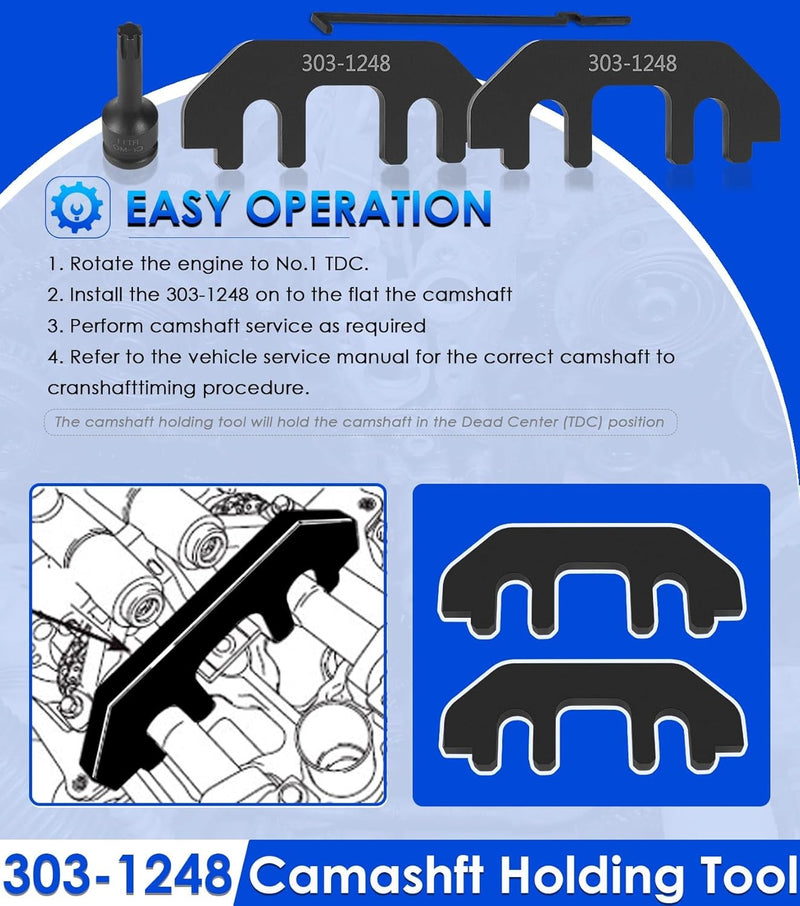 303-1248 Camshaft Holding Tool And Chain Tensioner Set for Ford 3.5L 3.7L 4V