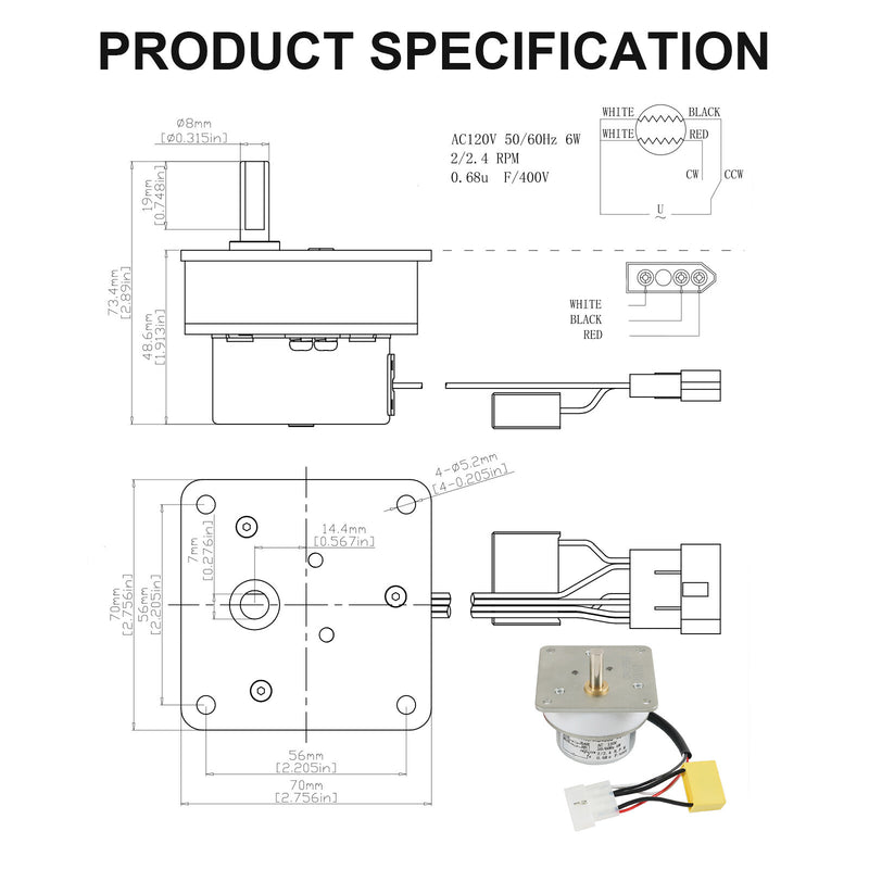 Auger Feed Motor for Quadrafire 1200 Castile Trekker 4421 Santa Fe Contour E2