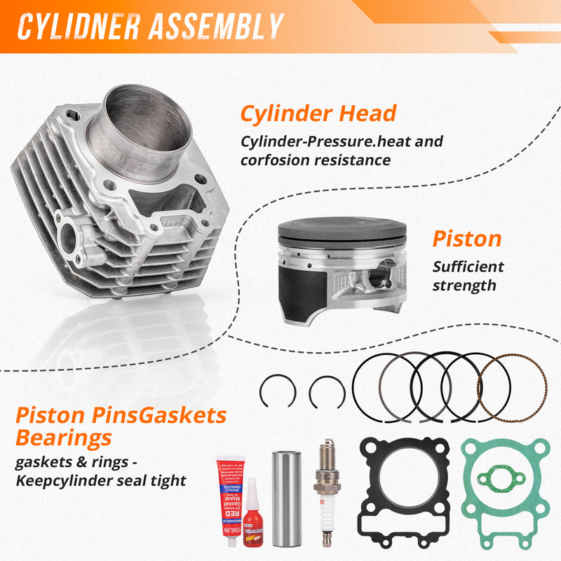 11005-1965 228cc Cylinder Piston Top End Kit for Kawasaki Bayou 250 2003-2011