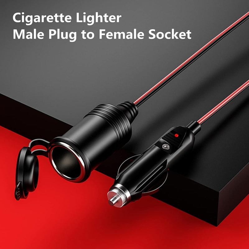 12V Car Cigarette Lighter Socket Extension Cord Cable Heavy Duty Adapter 13FT