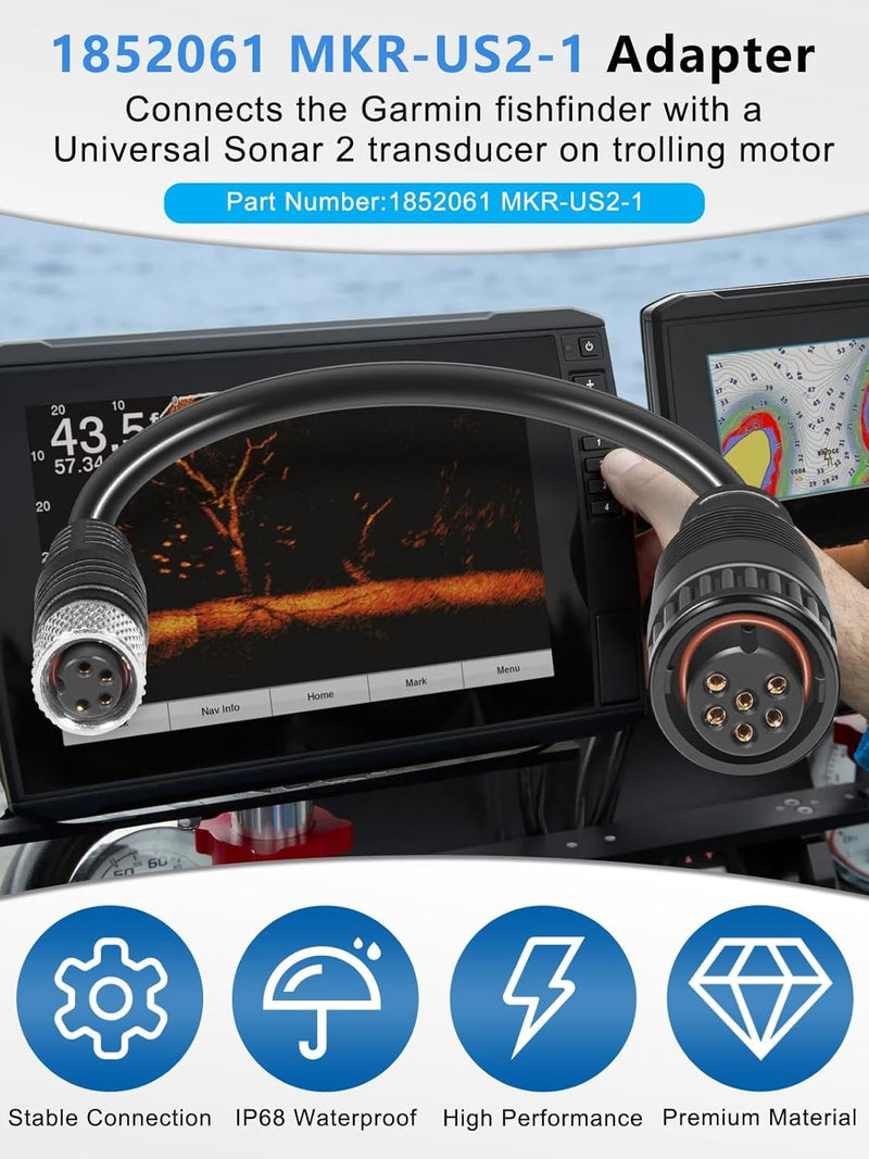 MKR-US2-1 Universal Sonar 2 Adapter Cable for Garmin GPSMAP Fishfinder