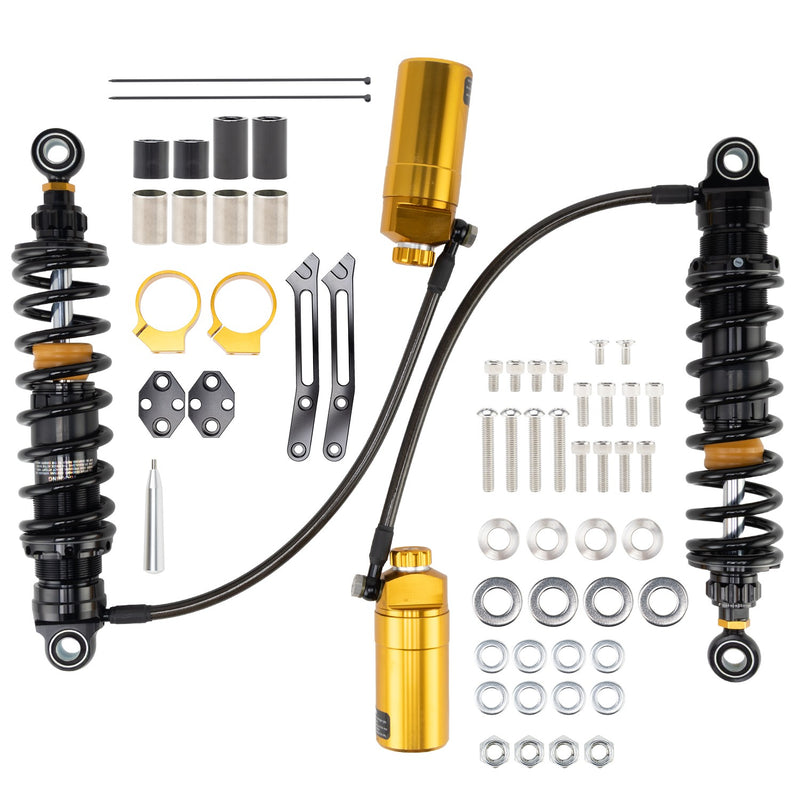 13" Adjustable Remote Reservoir Rear Shocks Set for Harley Road Glide