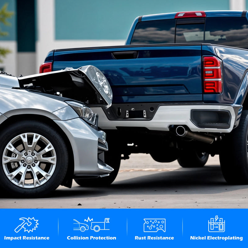 DURAFORCE For 2019 2020-2024 Chevy Silverado GMC Sierra 1500 Rear Bumper Assembly Chrome