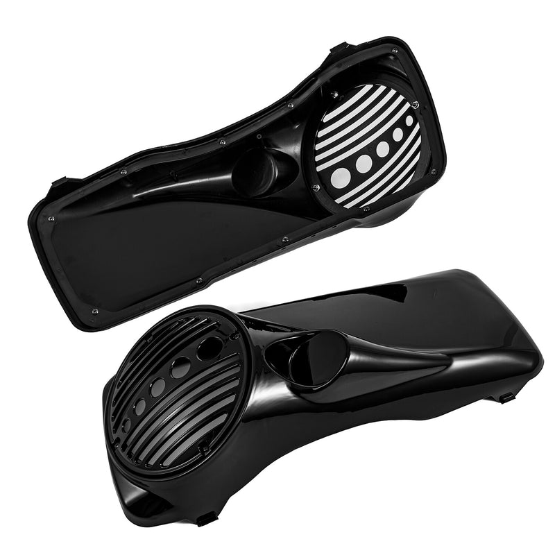 Pair L&R 8" Speaker Lids w/ Tweeter Port Fits Harley 1994-2013 Touring Models