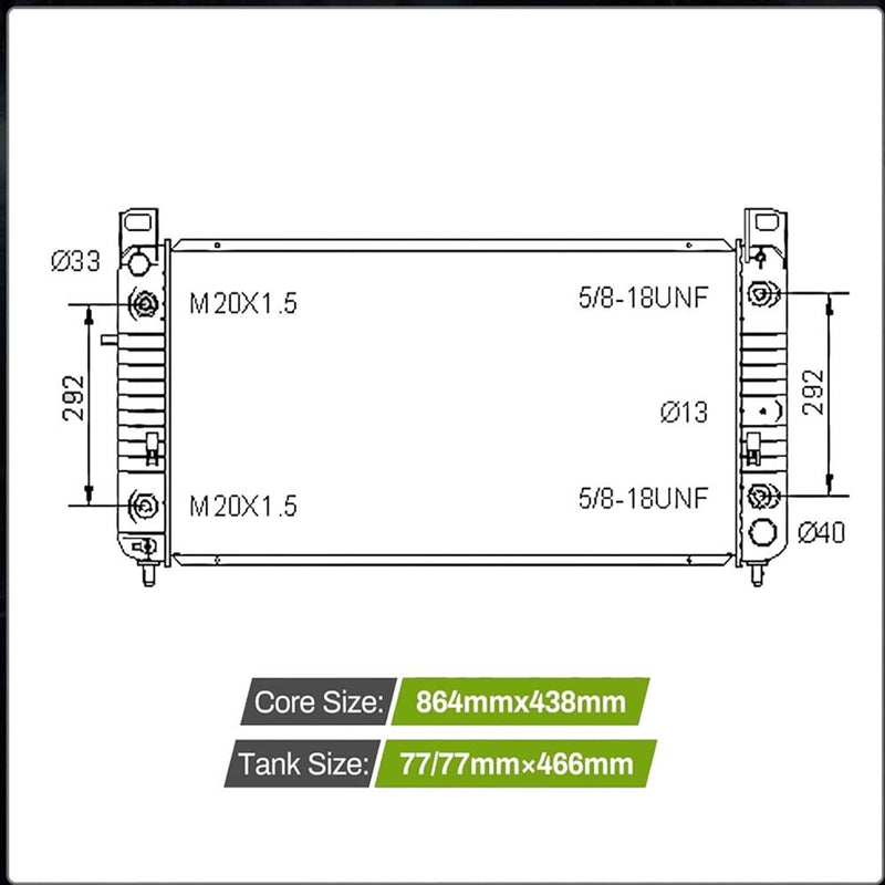 15841571 34'' Radiator for Chevy Silverado Suburban Tahoe GMC Sierra 1500 Yukon