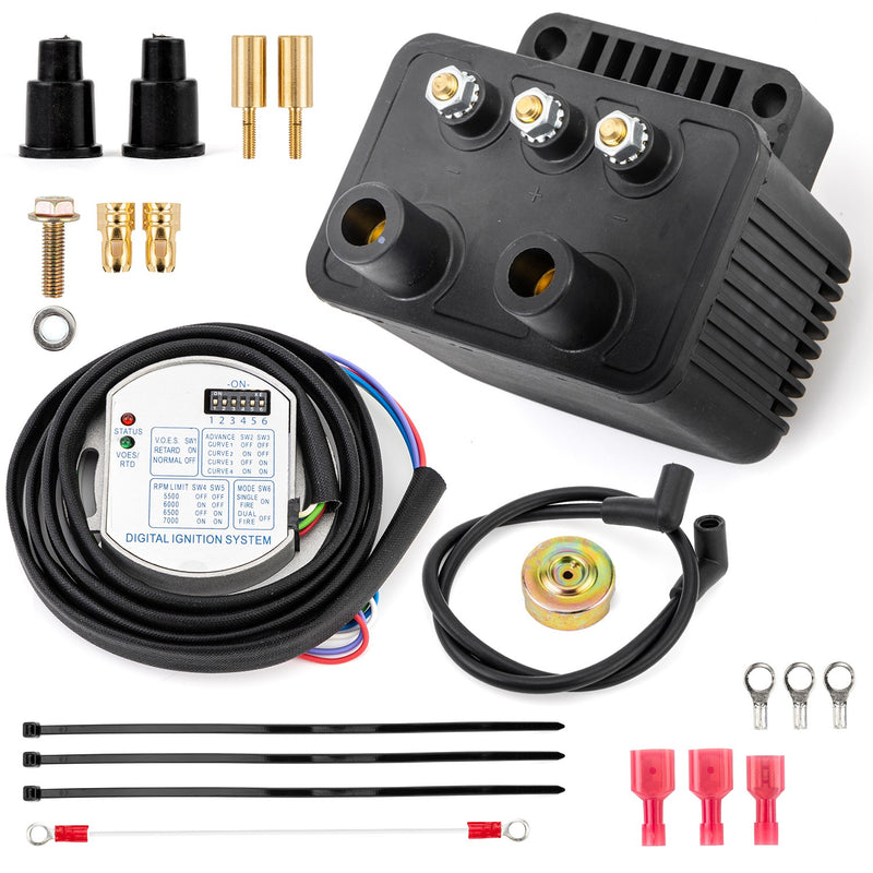 53-660 53-644 Single Fire Programmable Ignition Coil Kit for Harley
