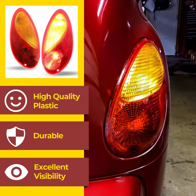 DURAFORCE Tail Lights Brake Lamp Assembly for Chrysler PT Cruiser 2001-2005 Left Right Set