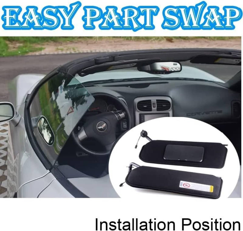 New Updated Sun Visors Sun Shades with Bright LED Light Set for Corvette C5