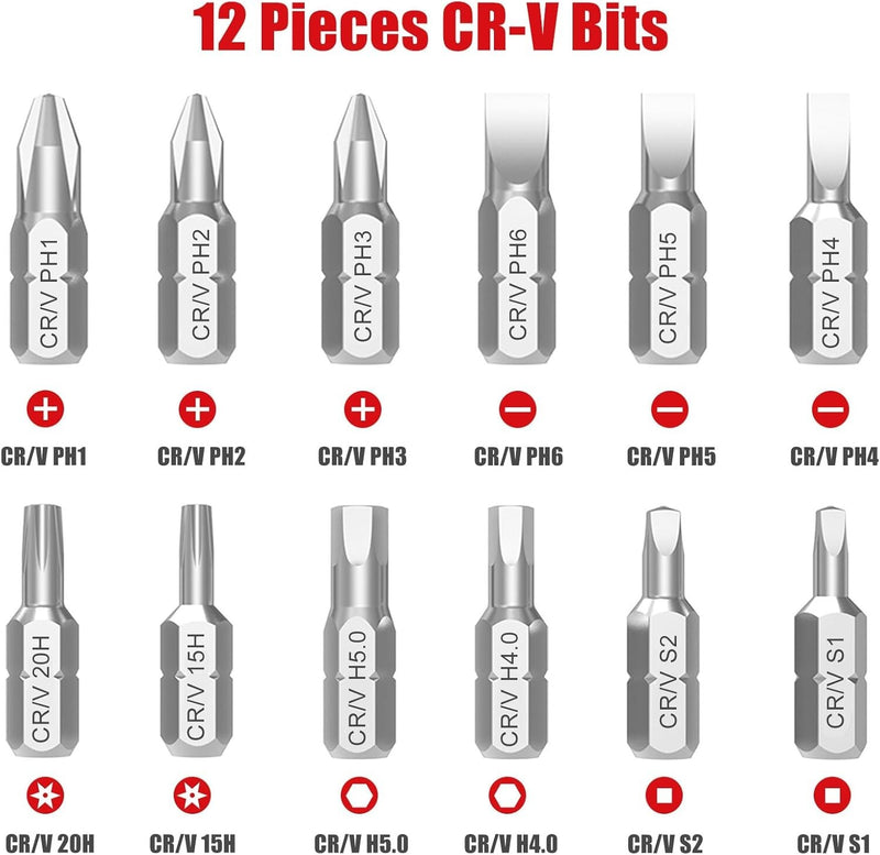 13-in-1 Tool Ratchet Screwdriver Flat Head Square Torx Hex Phillips