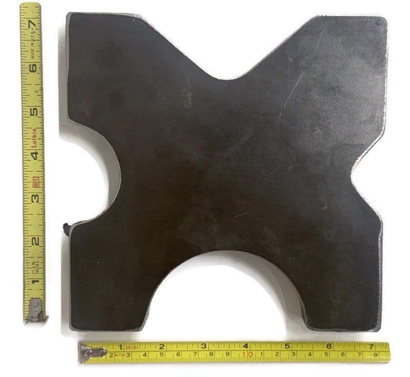 DURAFORCE Steel Shop Press Bed Plates 20 Ton for H Frame Arbor 4 Notch 1x7x7 Set of 2