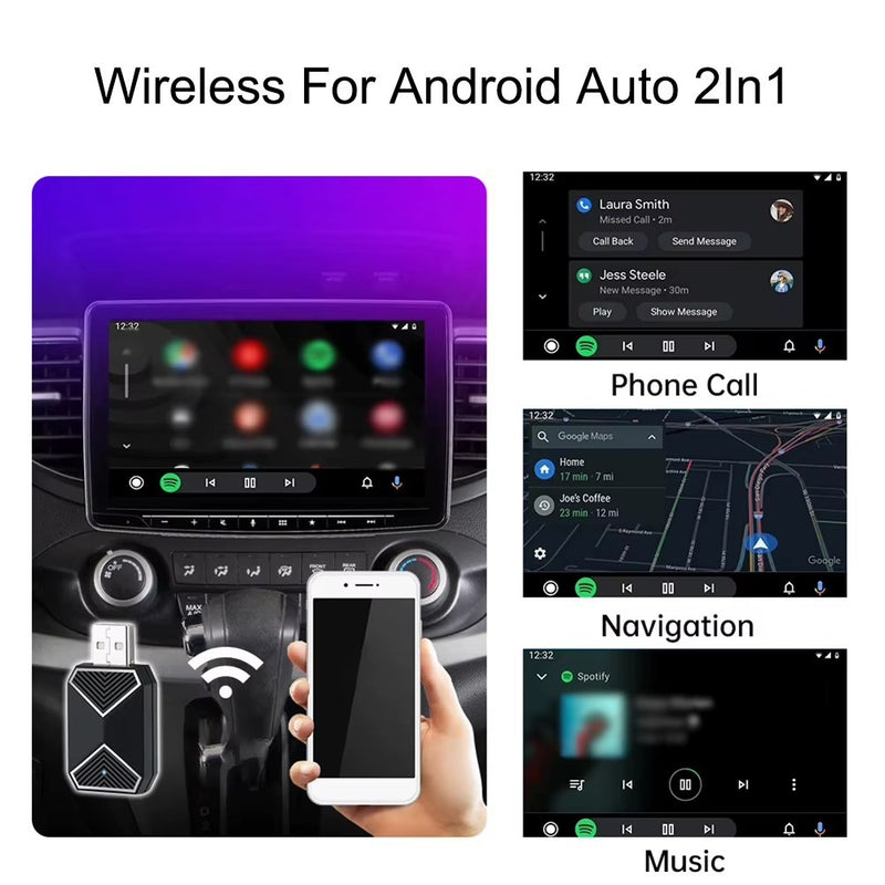 Mini Wireless CarPlay Adapter for Android Auto Apple USB Car Dongle Connect Box