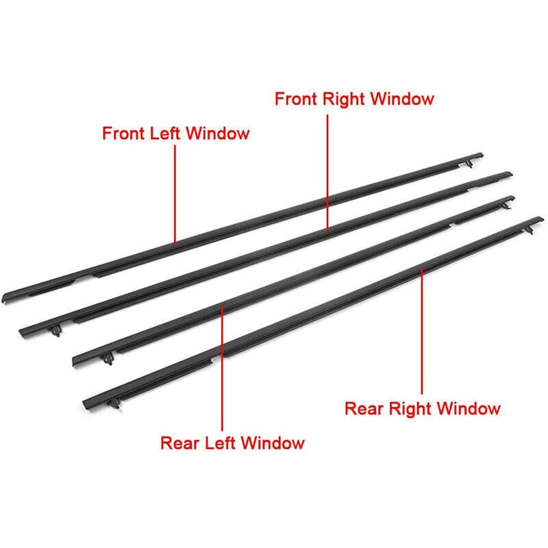 4Pcs Car Window Moulding Trim Weatherstrip Seal for Honda Civic Sedan 06-11