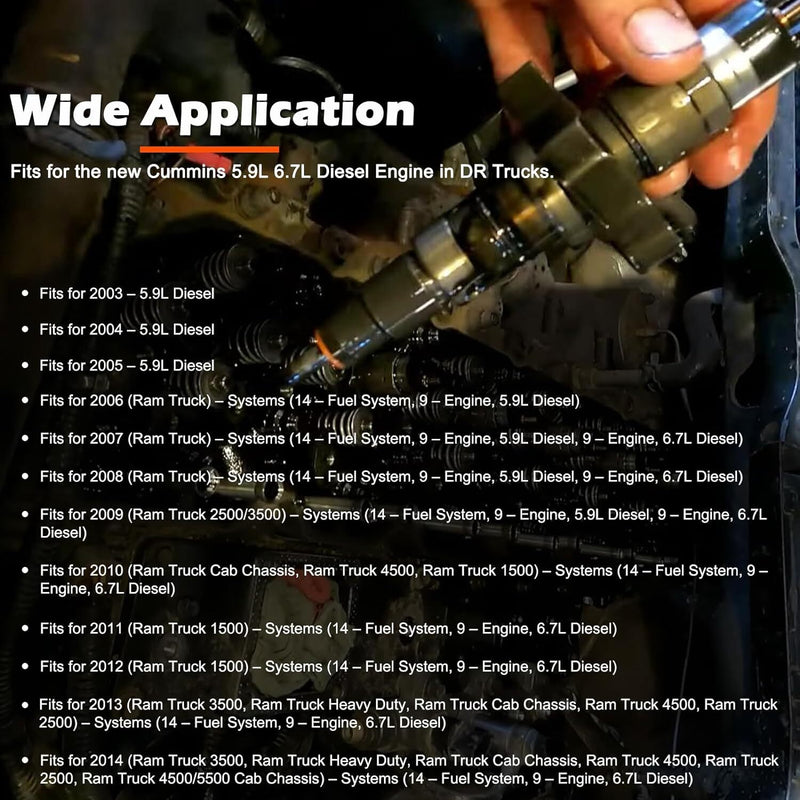 9010 Fuel Injector Remover Puller Install for Cummins 5.9L 6.7L for Dodge Ram