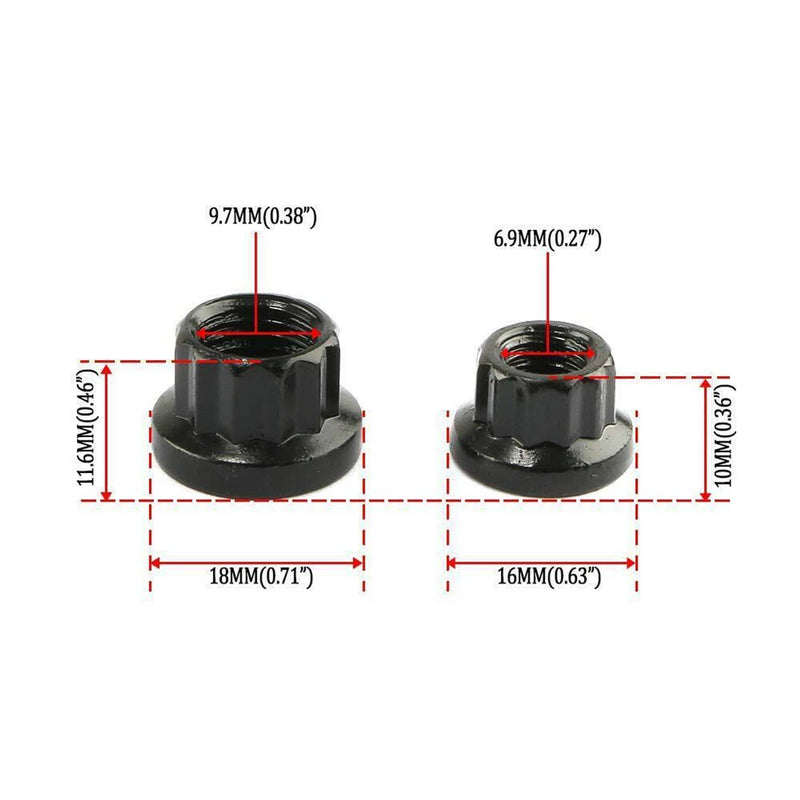 Head Studs Bolts Kit Black for Chevy GM 4.8L 5.3L 5.7L 6.0L 6.2L 7.0L