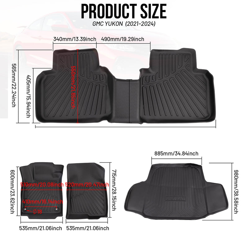 Floor Mats Cargo Liner for Honda Accord Sedan 2018-2022 Waterproof TPE