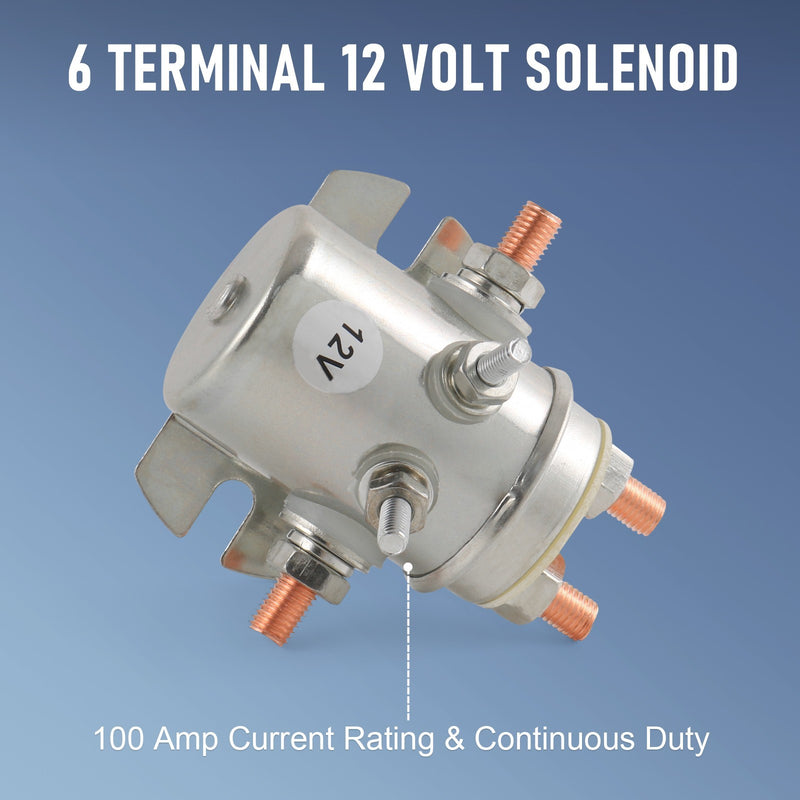6 Terminal 12V Continuous Duty Relay Solenoid for Autocrane Boom Winch 2X