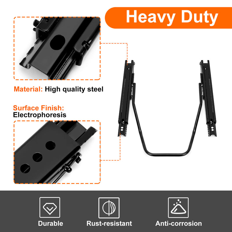Black Front Seat Slider Dual Lock Seat Base Mounting Track Assembly Universal