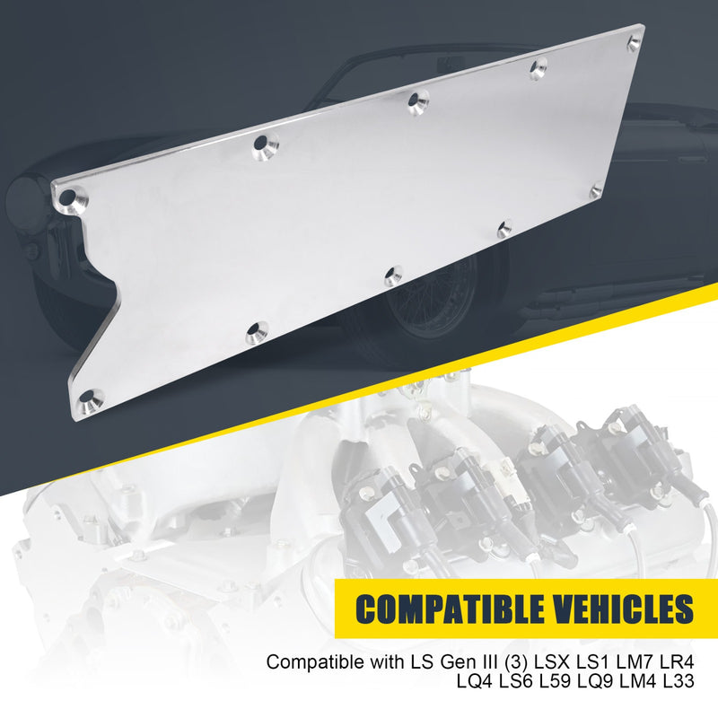 Knock Sensor Delete Valley Pan Cover Plate for LS Gen III Billet LS1 LS6 Gen 3