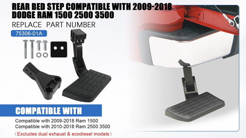 Rear Tailgate Bed Side Step Retractable Bumper Step for Dodge Ram 1500 2500 3500