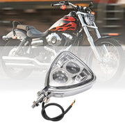 DURAFORCE Triangle Motorcycle Headlight Headlamp for Harley Chopper Cafe Racer