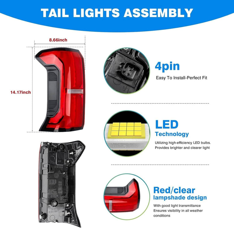 81560AK050 LED Tail Light Brake Lamp Left Driver for Toyota Tacoma 2024 2025