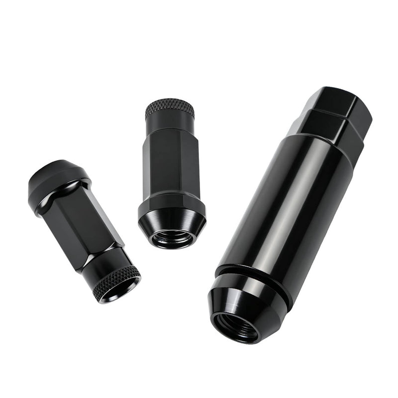 20Pcs M12x1.5mm Extended Open Ended Lug Nuts for Toyota Honda Black