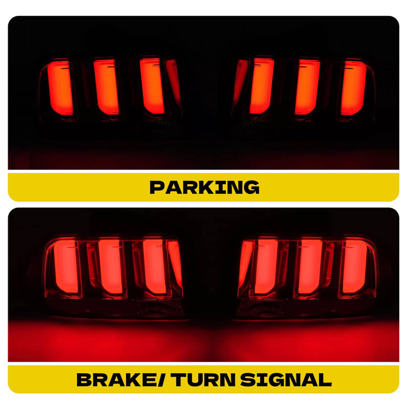 DURAFORCE Clear Lens LED Tail Lights Rear Brake Lamps for Ford Mustang 2005-2009 Set