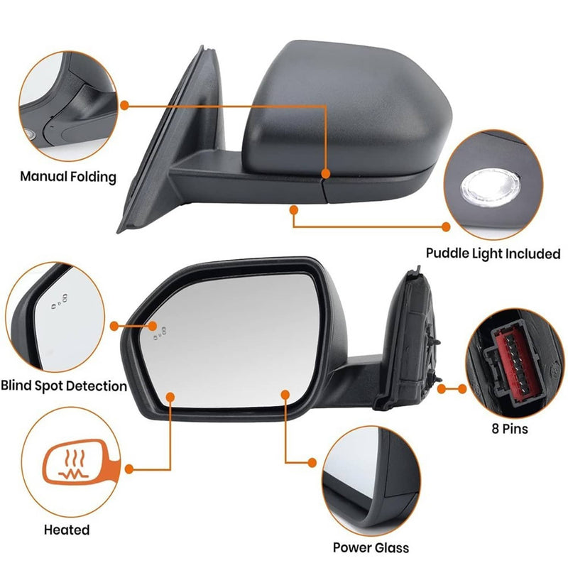 Driver Power Mirror for Ford Explorer Heated Manual Folding 2020-2024