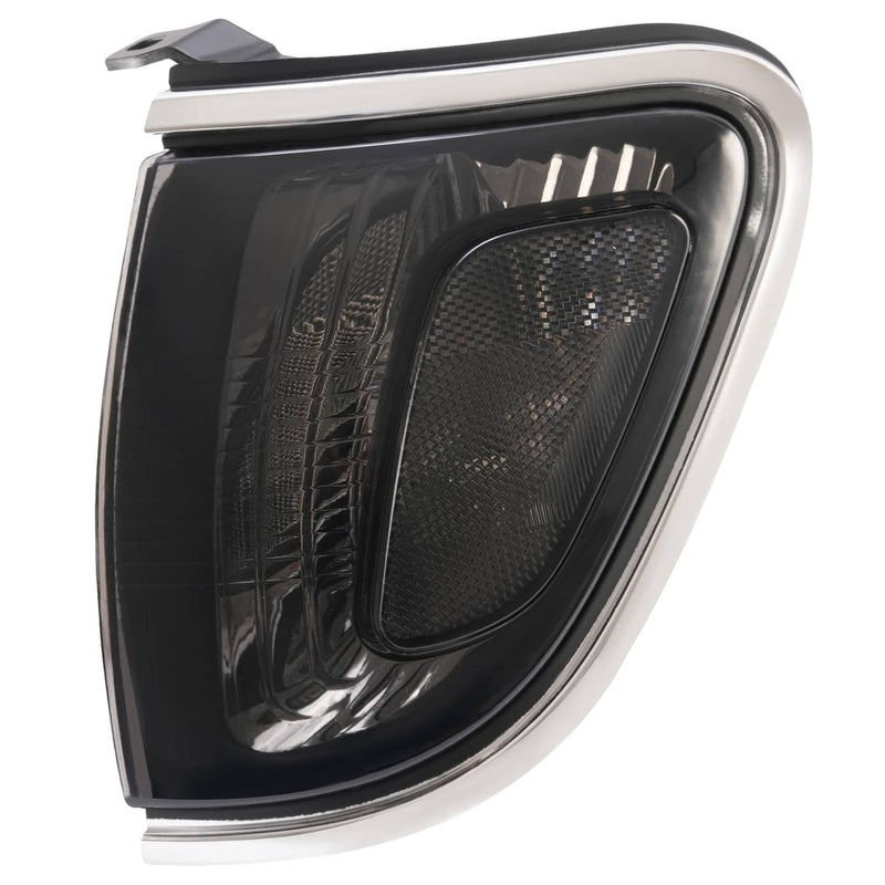 DURAFORCE Smoke Lens Chrome Trim Corner Lights Lamps for Toyota Tacoma 2001-2004 Pair