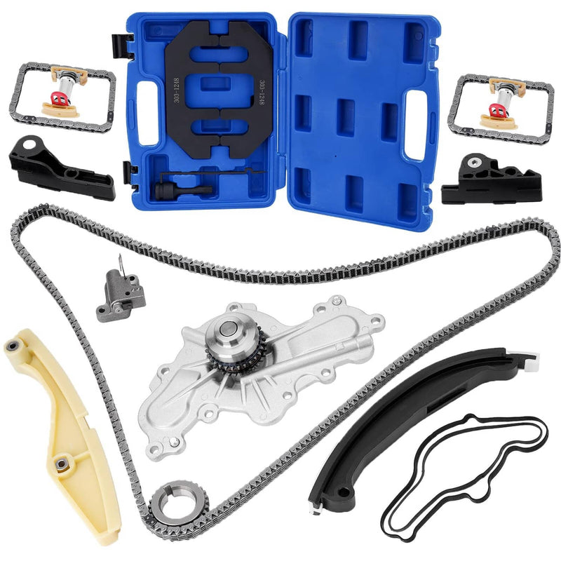 Timing Chain Kit Water Pump for Ford Lincoln MKX MKS Taurus Edge Flex 3.5L 3.7L