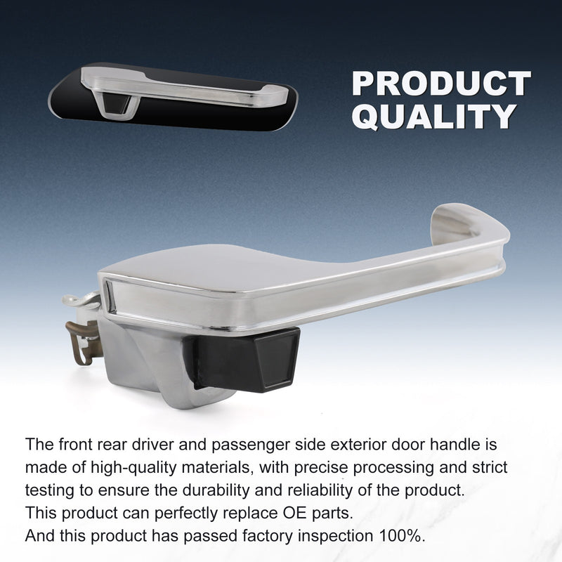 Chrome Outside Exterior Door Handle LH RH Set for Chevy GMC Pickup Truck Pair