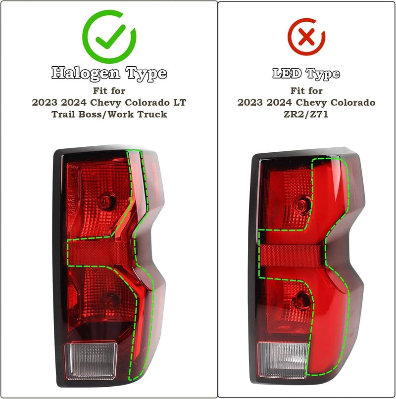 LED Tail Light Brake Lamp with Bulb for Chevy Colorado 2023-2024 Right Passenger