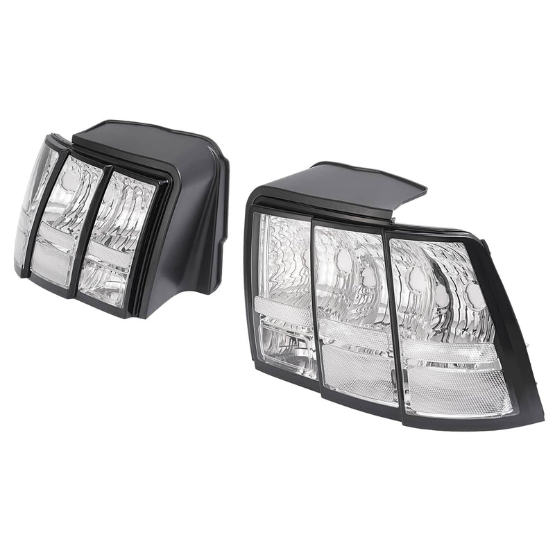 DURAFORCE Clear Lens Tail Lights For Ford Mustang 1999-2004 Rear Brake Lamps Left Right