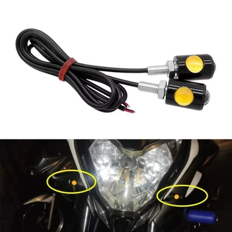 Universal Motorcycle Mini LED Turn Signals Indicator Amber Blinker Light 4X
