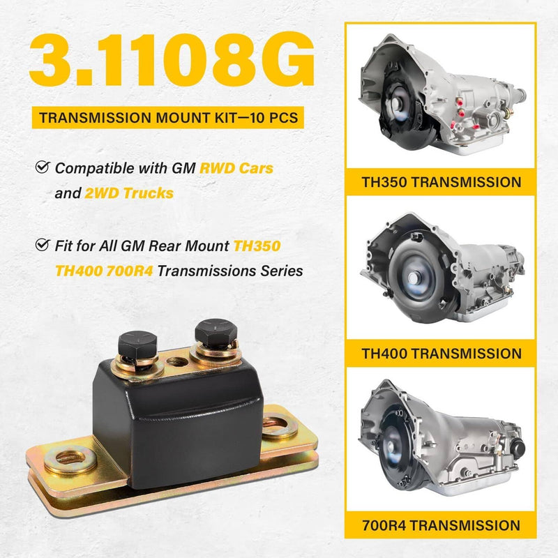 Polyurethane Transmission Mount Kit for GM LS Swap 4.8 5.3 6.0 4l60e 4l80e