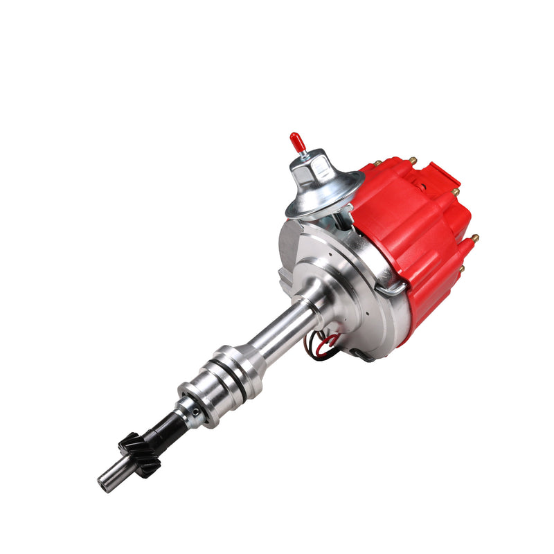 Red HEI Distributor for Ford 351W Windsor with 65K Hi-Output Coil Pigtails