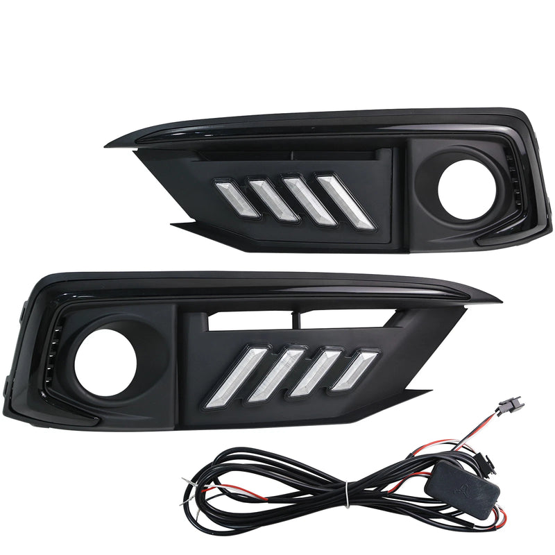 DURAFORCE Pair LED DRL Daytime Turn Signal Fog Light Lamp Covers Fit 2019-2021 Honda Civic