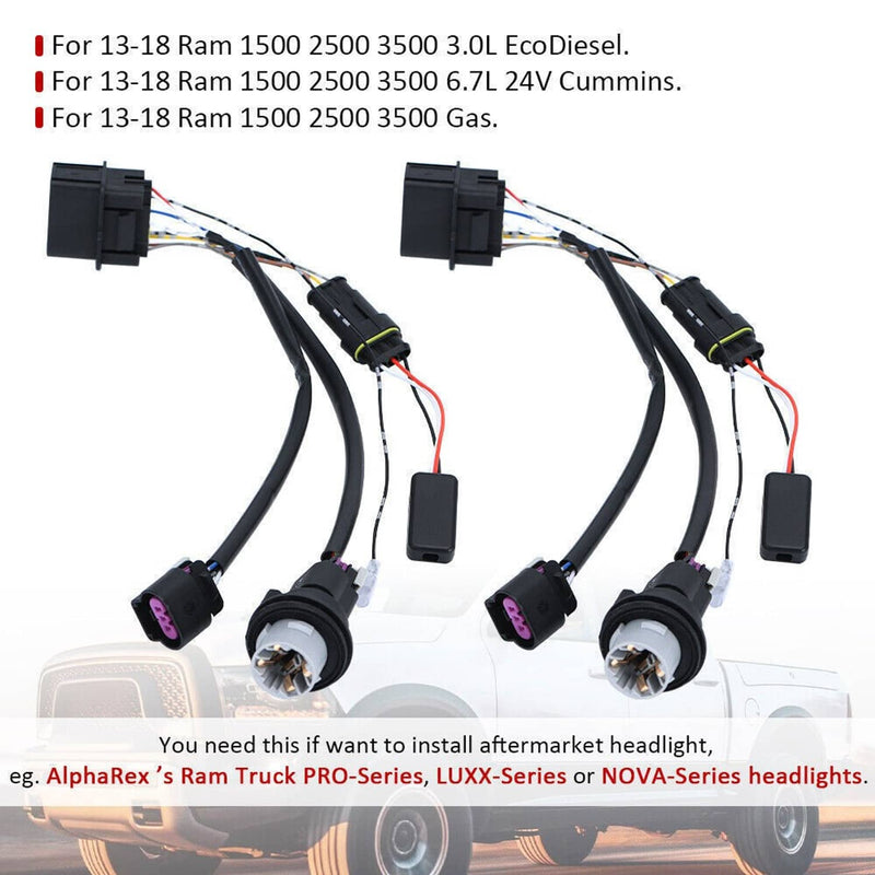 Projector Headlights Conversion Wire Harness for Ram 1500 2500 3500